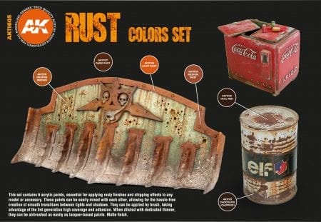 AK-Interactive 3rd Gen Acrylics - Rust and Abandoned Acrylic Paint Set (6 Paints)